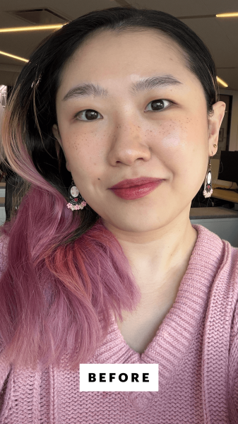 Han before applying the Ilia Eye Stylus Shadow Stick