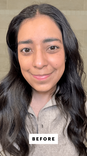 Foresto before applying the The Ordinary Lash Curl Finisher