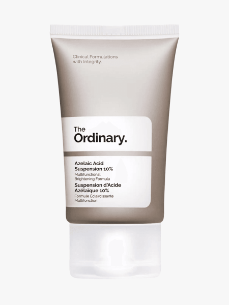 The Ordinary Azelaic Acid Suspension 10% in tube with clear cap on light gray background