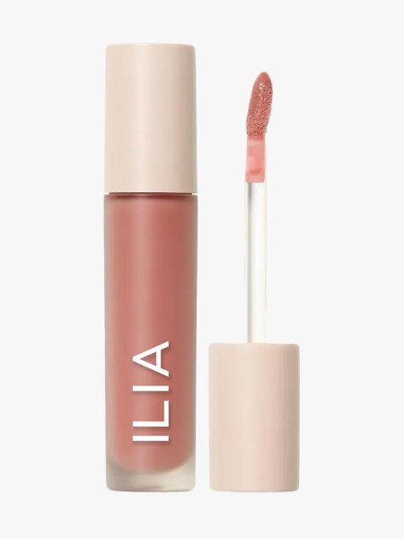 Ilia Overglaze Hydrating Lip Gloss in branded component on a light gray background